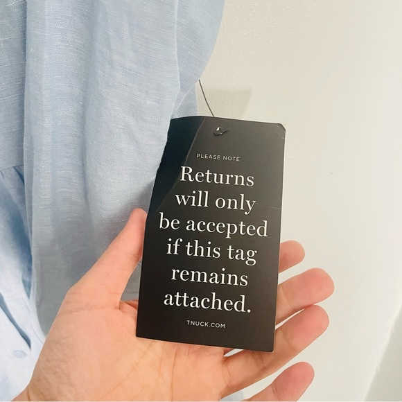 NEW Tuckernuck Lydell Maxi Dress Chambray Linen Breathable Button Front Preppy - Picture 4 of 11